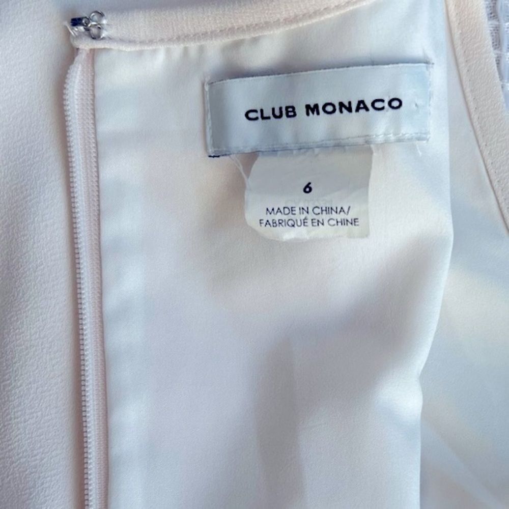 Club Monaco Larchye Ivory Flare Sleeve Shift  lined Sake Dress sz 6 - Picture 6 of 8